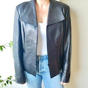 Danier Authentic Black Leather Jacket XL